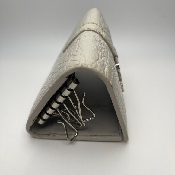 Yves Saint Laurent Leather Key Case w/ Silver tone Hardware-Off-White -Preowned - Picture 5 of 9